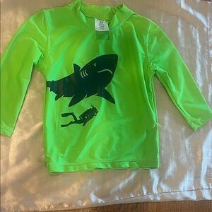 Carter's Neon Green Shark Rashguard
